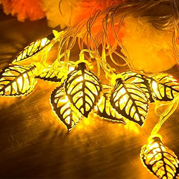 Bring Fantasy to Life with Golden Metal Fairy Light Decors-গোল্ডেন মেটাল পাতার আলো