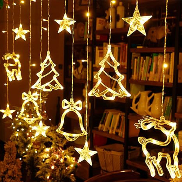 Christmas Tree Star Lights with bell shapes-ঘণ্টার আকার সহ ক্রিসমাস ট্রি স্টার লাইট