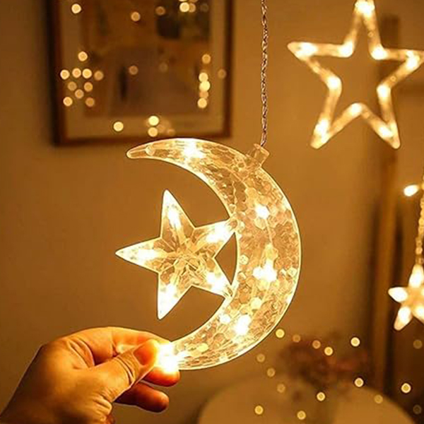 Moon and Star Fairy String Lights for Magical Home Decor-যাদুকরী হোম সজ্জার জন্য চাঁদ এবং তারা লাইট